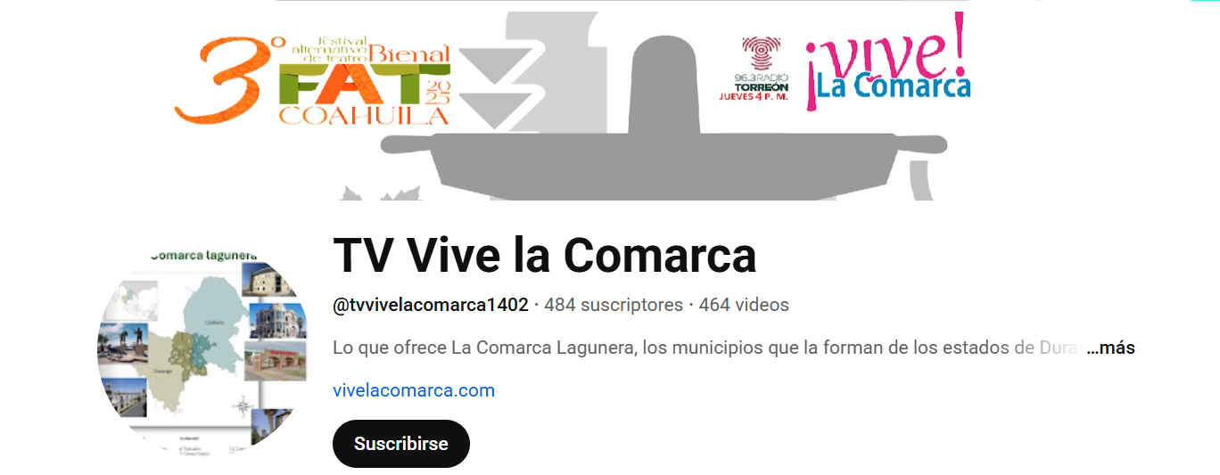 Cana lde Youtube de Vive la Comarca